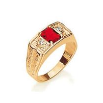 Anel Masculino Folheado Ouro 18k Cristal Com Zircônias Lindo