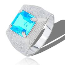 Anel Masculino Formatura Prata Original Pedra Grande Dedeira