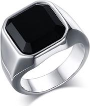 Anel Masculino Homem Banhado Prata 950 Preto Comendador