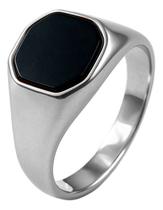 Anel Masculino Prata 925 Quadrado Pedra Zircônia Sinete Dedeira Anel Masculino Prata 925 Quadrado Pedra Zircônia Sinete Dedeira