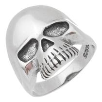 Anel Masculino Prata 950 Formato Caveira Estilo Moderno