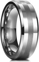 Anel Masculino Prata Titânio Fosco Aço Inoxidável Anel Masculino Prata Titânio Fosco Aço Inoxidável