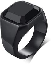 Anel Masculino Preto Homem Comendador Titânio Executivo