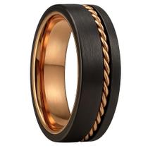 Anel Masculino Preto Homem Tungstênio 6 Mm Fosco Pesado