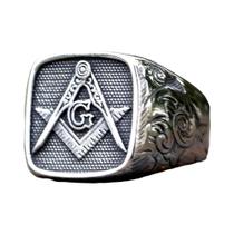 Anel Masculino Punk Rock Hip Hop Estilo Biker Formato Quadrado Em Aço Inoxidável 316L Presente De