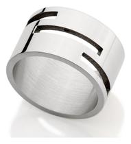 Anel Masculino Rommanel Com Detalhes Vazados Em Aço 210098 Anel Masculino Rommanel Com Detalhes Vazados Em Aço 210098