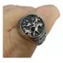 Anel Masculino São Jorge Aço Inox 316l Prateado Dedeira Top - MSG-3 IMPORTS Anel Masculino São Jorge Aço Inox 316l Prateado Dedeira Top - MSG-3 IMPORTS