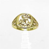 Anel Masculino São Jorge Aro 22 Folheado Ouro 18K AN100 Anel Masculino São Jorge Aro 22 Folheado Ouro 18K AN100