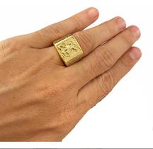 Anel Masculino São Jorge Oração Banhado A Ouro 18k Luxo Anel Masculino São Jorge Oração Banhado A Ouro 18k Luxo