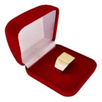 Anel Masculino Selo Quadrado Para Gravar Banhado Ouro 18k - Semi-Joias lepich