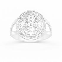 Anel Medalha São Bento em Prata 925 Anel Medalha São Bento em Prata 925