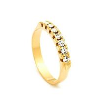 Anel Meia Aliança Aparador Banhado A Ouro 18k Zirconia 1 Unidade - AIEVUOG Anel Meia Aliança Aparador Banhado A Ouro 18k Zirconia 1 Unidade - AIEVUOG