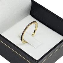 Anel Meia Aliança Aparador Cravejado Em Prata No Banho De Ouro 18k 1685 Anel Meia Aliança Aparador Cravejado Em Prata No Banho De Ouro 18k 1685