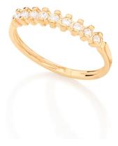 Anel Meia Aliança Com 9 Zircônias Rommanel 511027