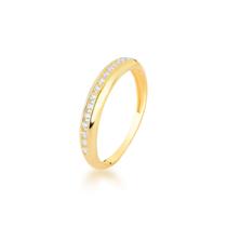 Anel Meia Aliança Cravejada em Ouro 18K - AU14729 Anel Meia Aliança Cravejada em Ouro 18K - AU14729