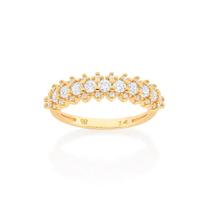 Anel Meia Aliança Cravejado Zircônia - Rommanel 513320