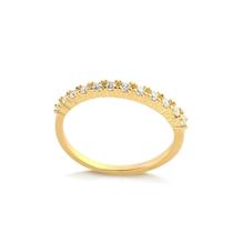 Anel Meia Aliança Cristal Folheado Ouro Zircônia