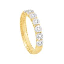 Anel Meia Aliança em Ouro 18k com Diamantes - AU6365 Anel Meia Aliança em Ouro 18k com Diamantes - AU6365