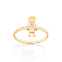 Anel menino com aplicação de rhodium BRANCO 513008 Rommanel