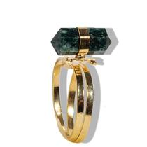 Anel Micro Pontinha Ágata Natural Bi Ponta Ajustável Dourado Anel Micro Pontinha Ágata Natural Bi Ponta Ajustável Dourado
