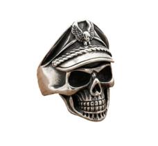 Anel Militar Skull Commander Caveira Oficial Aço Inox 316L Anel Militar Skull Commander Caveira Oficial Aço Inox 316L