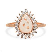 Anel Milky Treasures Teardrop DIY Breastmilk Jewelry em ouro rosa 18k Anel Milky Treasures Teardrop DIY Breastmilk Jewelry em ouro rosa 18k