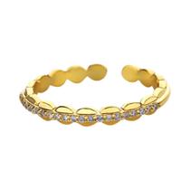 Anel Mini De Zircônia Dourado Para Mulheres, Anel Aberto Minimalista Em Aço Inoxidável, Joia Da Moda Anel Mini De Zircônia Dourado Para Mulheres, Anel Aberto Minimalista Em Aço Inoxidável, Joia Da Moda