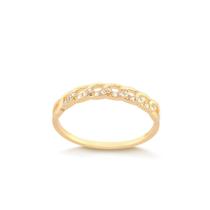 Anel Mini Elos Com Detalhes Em Pedras De Zircônias Folheado