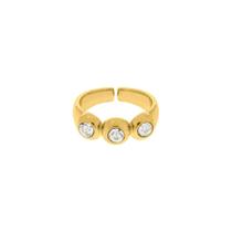 Anel Minimalista Precioso Cravejado Dourado