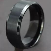 Anel minimalista Preto Liso Premium