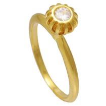 Anel Modelo Chuveiro Zircônia Presa Softjoias Folheado em Ouro 18k