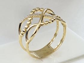 Anel Modelo Infinito Luxo, Em Ouro Amarelo 18K - COMERCIAL