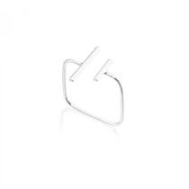 Anel Moderno Regulável Quadrado Dois Traços Prata 925