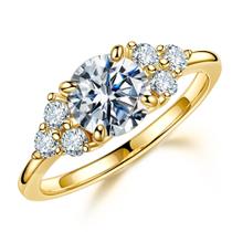 Anel MOOSEA Moissanite 1,2 quilates, cor D, VVS1, ouro amarelo 14 quilates