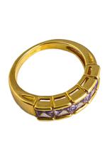 Anel Navetes Roxo Tam 15 Luxo - Banho De Ouro Anel Navetes Roxo Tam 15 Luxo - Banho De Ouro