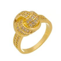 Anel Nó cravejado banhado a ouro 18K Anel Nó cravejado banhado a ouro 18K