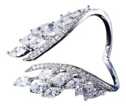 Anel Noiva Pedra Zirconia Casamento - Prateado Anel Noiva Pedra Zirconia Casamento - Prateado