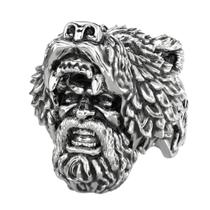 Anel Nórdico Viking Masculino Homem Urso Mitologia Vintage Todo Em Aço Inox