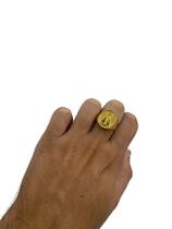 Anel nossa senhora aparecida regulável - banhado a ouro 18k