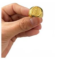 Anel Nossa Senhora Com Oração Gravada Banhado Ouro 18k Luxo