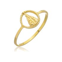 Anel Nossa Senhora Delicada Ouro Amarelo 18 Kl