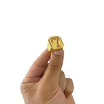 Anel Número 7 Rosa Cravejado Ajustável - Banhado A Ouro 18K