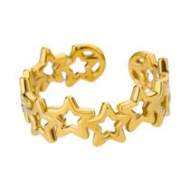 Anel Oco Em Aço Inoxidável Cor Dourada Para Mulheres E Homens, Anel Aberto Para Festas E Casamentos,