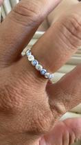 Anel olho Grego resinado com pedra zirconia . Em prata 925 legitima