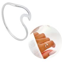 Anel Onda Prata 925 legítima delicado fininho feminino mar