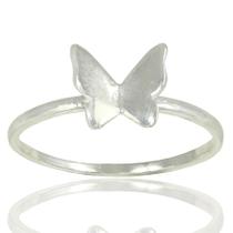 Anel Origami Borboleta Prata Legitima Delicado