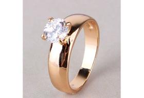 Anel Ouro 18 Kilates 7 Gramas Grosso 6 mm Pedra zircônia 5 mm