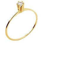 Anel ouro 18 kilates com pedra de brilhante 3mm 2 gramas