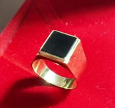 Anel Ouro 18 Kilates Maciço Peso 8 Gramas 15 mm Pedra Onix Anel Ouro 18 Kilates Maciço Peso 8 Gramas 15 mm Pedra Onix