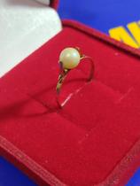 Anel Ouro 18 kilates Peso 1 Grama Pérola 5 mm